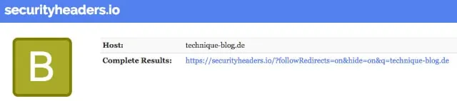 Website Security from securityheaders.io