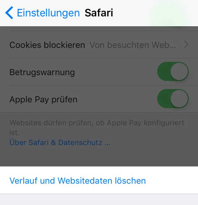 Ein Firefox für iOS ist nötig - bei Safari kann man nur alles oder nichts löschen!