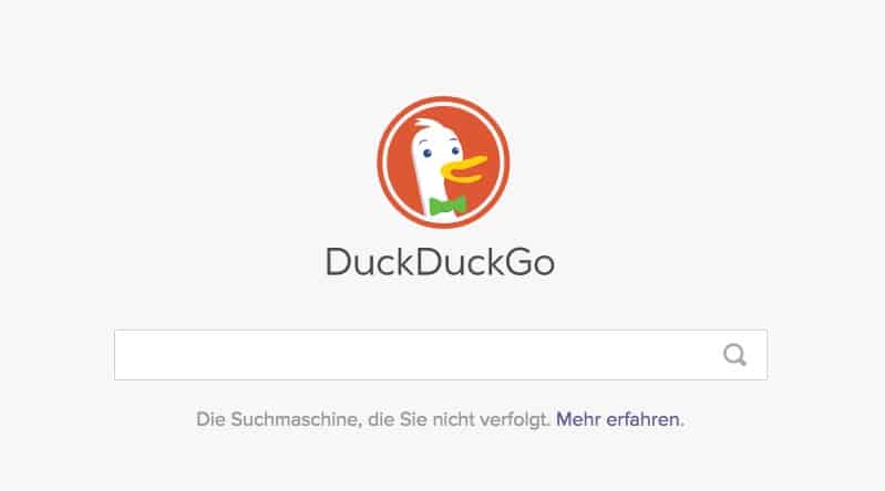 Anonyme Suchmaschinen DuckDuckGo