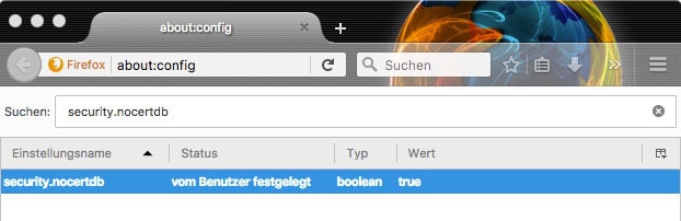 Fingerprinting deaktiviert