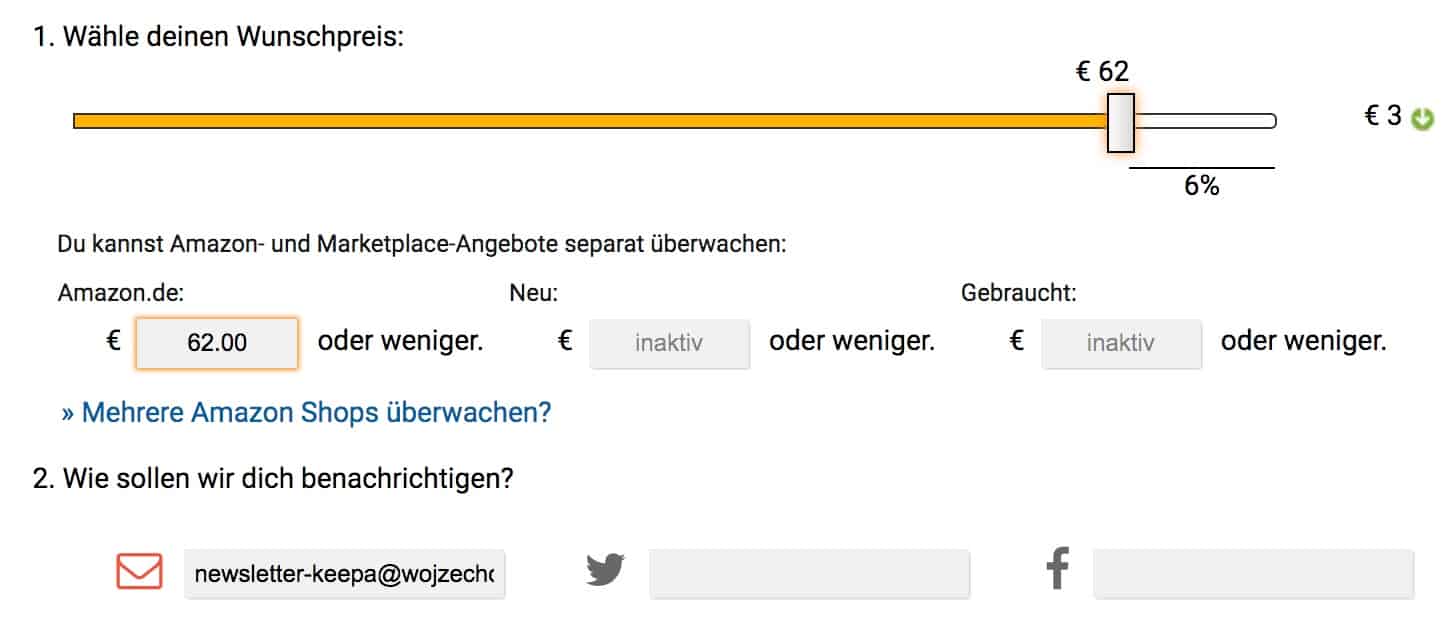 Amazon Preise mit keepa überwachen