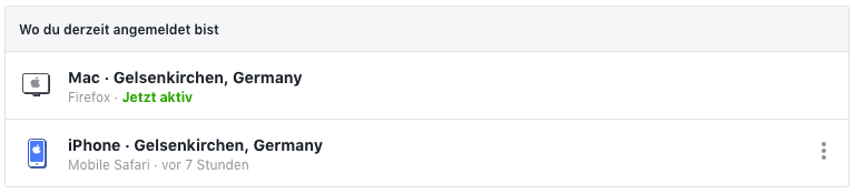 Überprüfe deine aktiven Sessions nach dem Facebook Hack