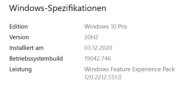 In der folgenden Ansicht kann in den Windows-Einstellungen unter Infos eingesehen werden welche Windows Version genutzt wird.