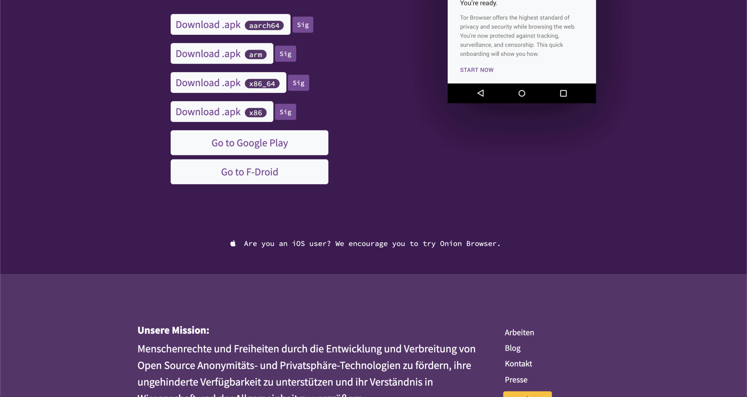Die Empfehlung des Tor Projekts