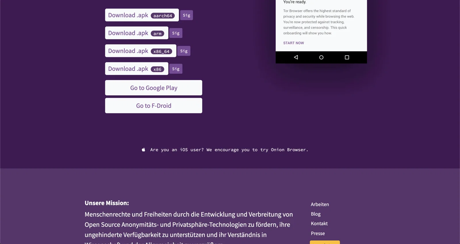 Die Empfehlung des Tor Projekts