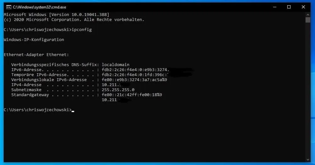 Die eigene IP-Adresse ermitteln