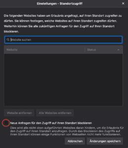 Geolocation API deaktivieren