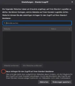Geolocation API deaktivieren