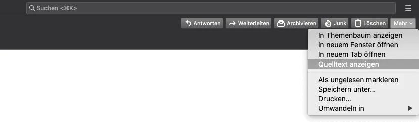 E-Mail Header anzeigen