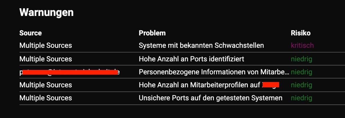Vulerability Assessment von RISKREX