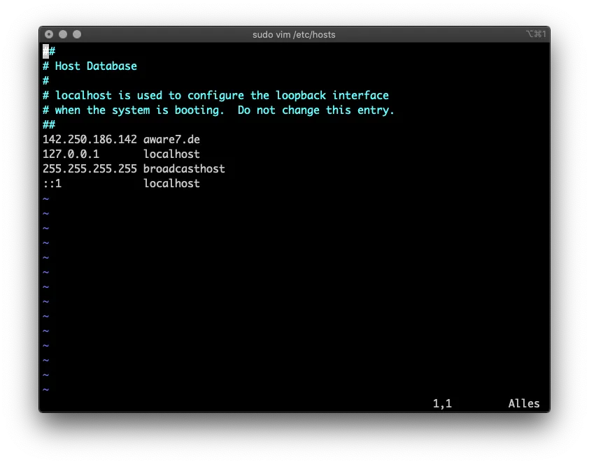 manipulierter DNS-Eintrag